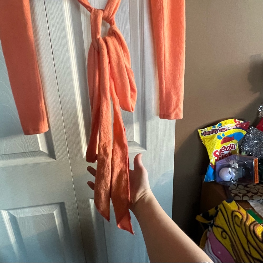 Urban Outfitters Out From Under Edith Fleece Wrap Top Coral Pink Medium - Picture 5 of 12